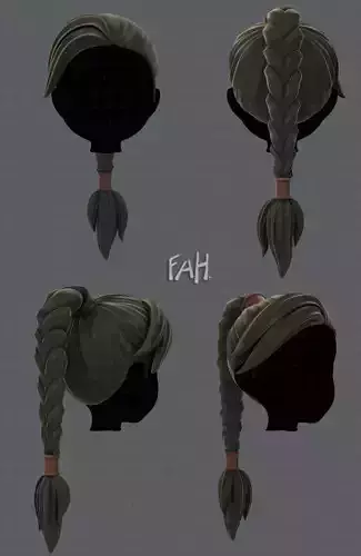 3D Hair style for girl V07 3D model