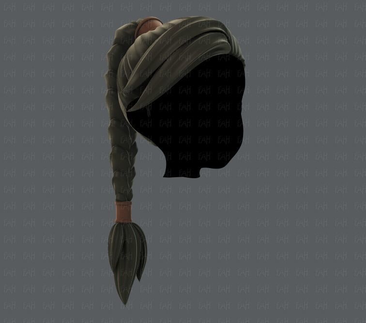 3D Hair style for girl V07 3D model_2