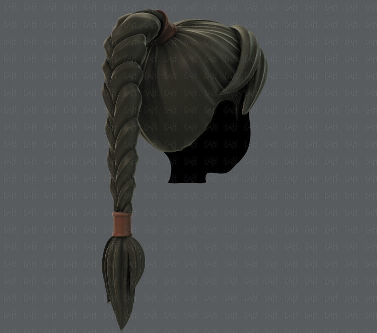 3D Hair style for girl V07 3D model_4