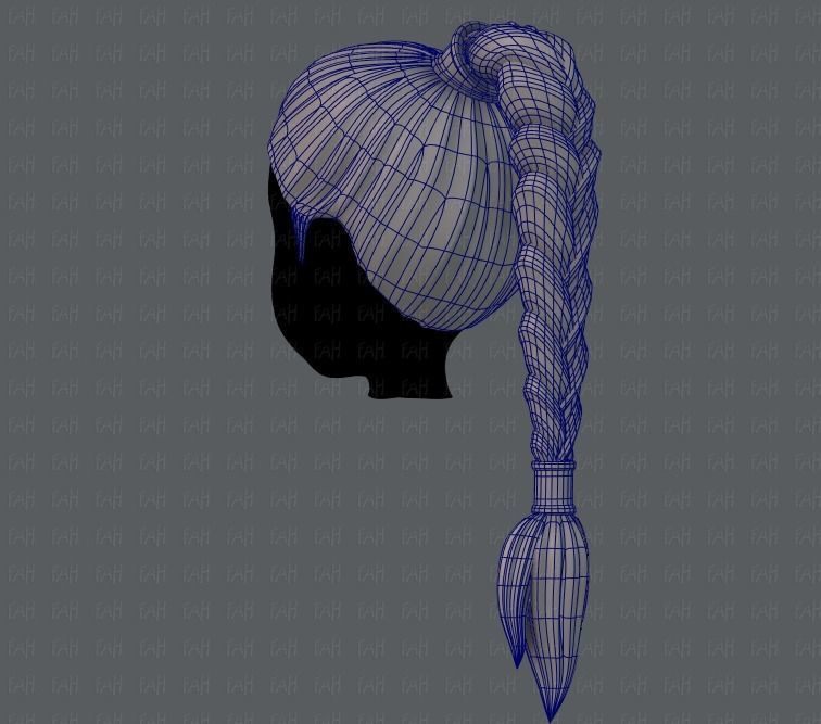 3D Hair style for girl V07 3D model_14