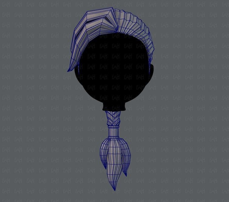 3D Hair style for girl V07 3D model_25