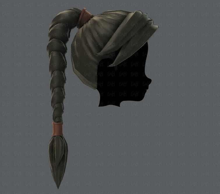 3D Hair style for girl V07 3D model_19