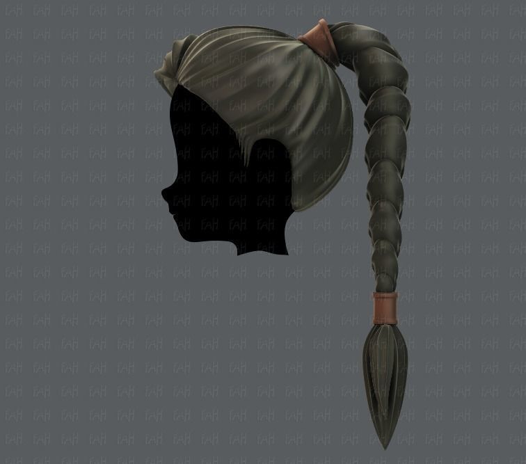 3D Hair style for girl V07 3D model_7