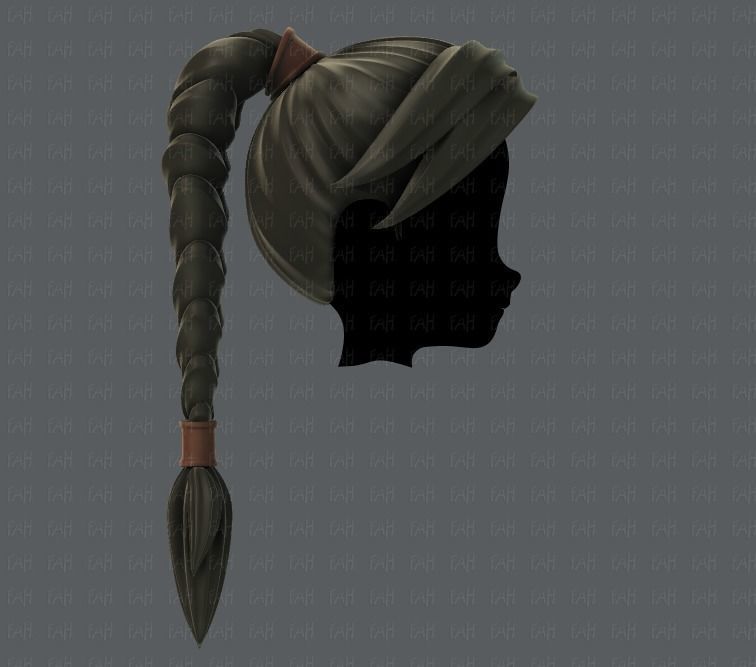 3D Hair style for girl V07 3D model_3