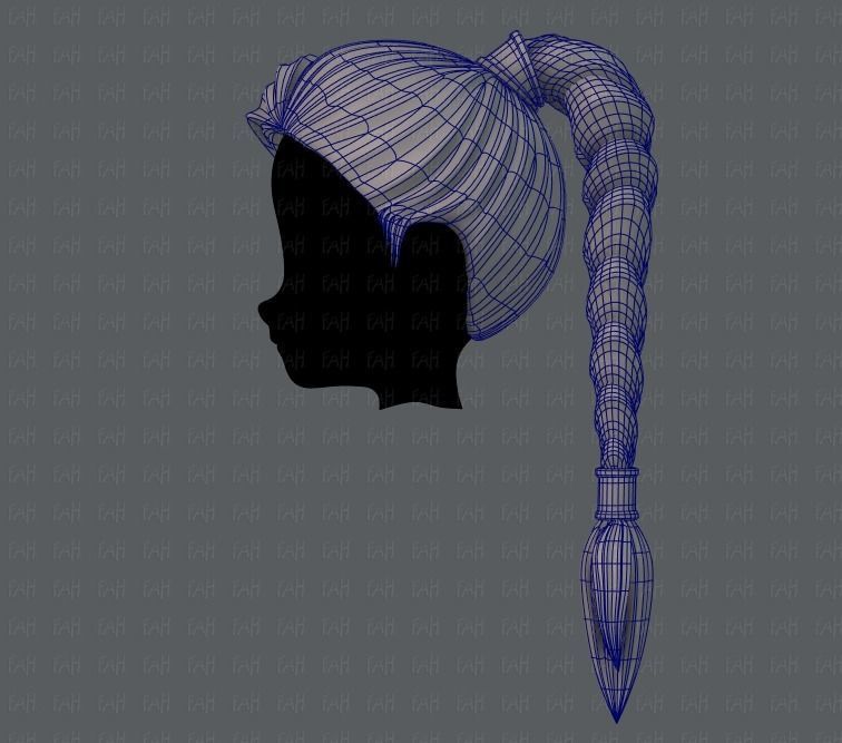 3D Hair style for girl V07 3D model_15