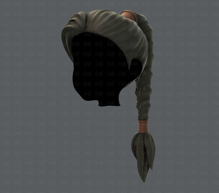 3D Hair style for girl V07 3D model_8