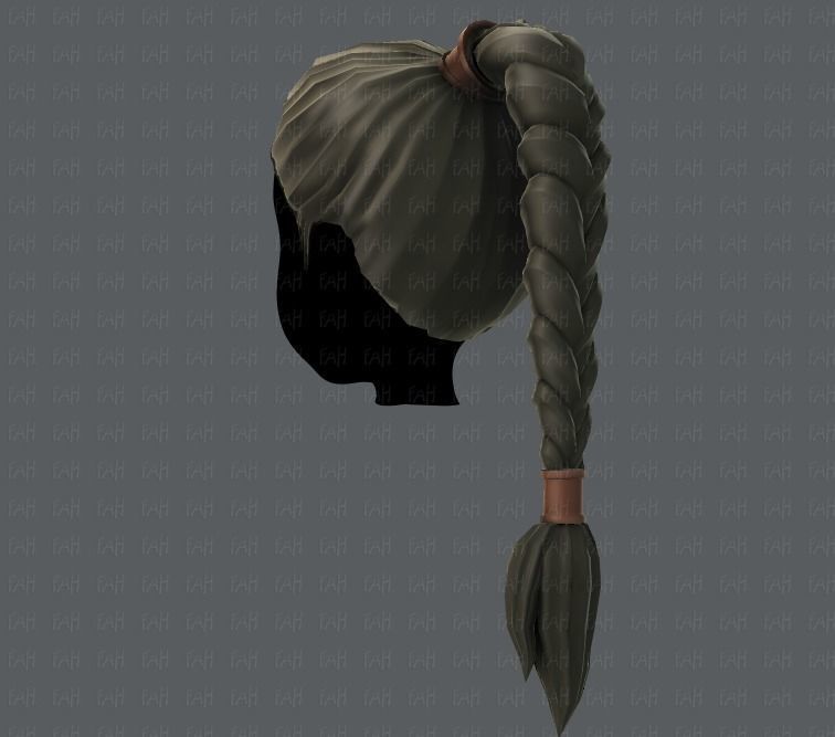 3D Hair style for girl V07 3D model_22