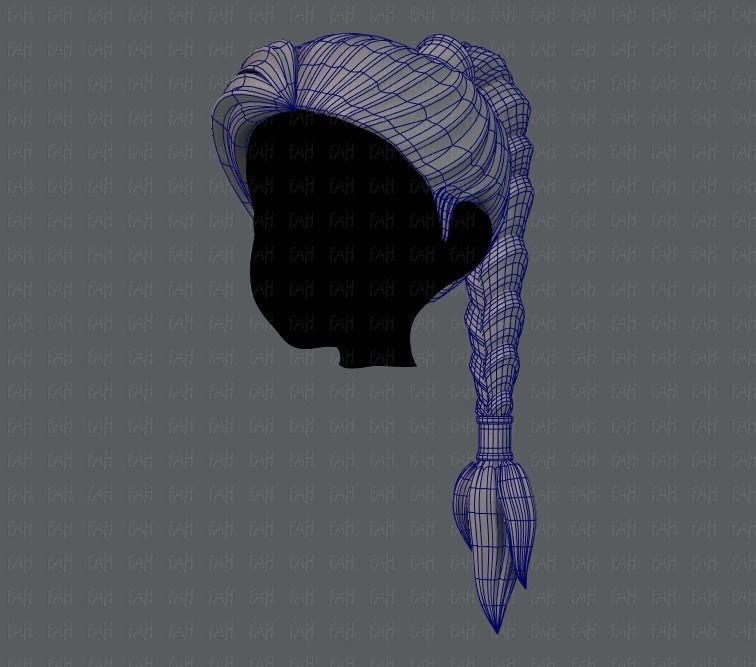3D Hair style for girl V07 3D model_16