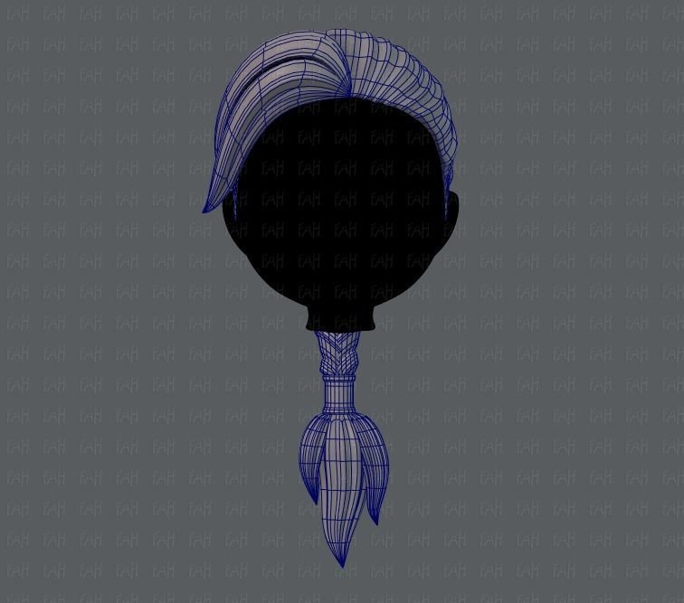 3D Hair style for girl V07 3D model_9