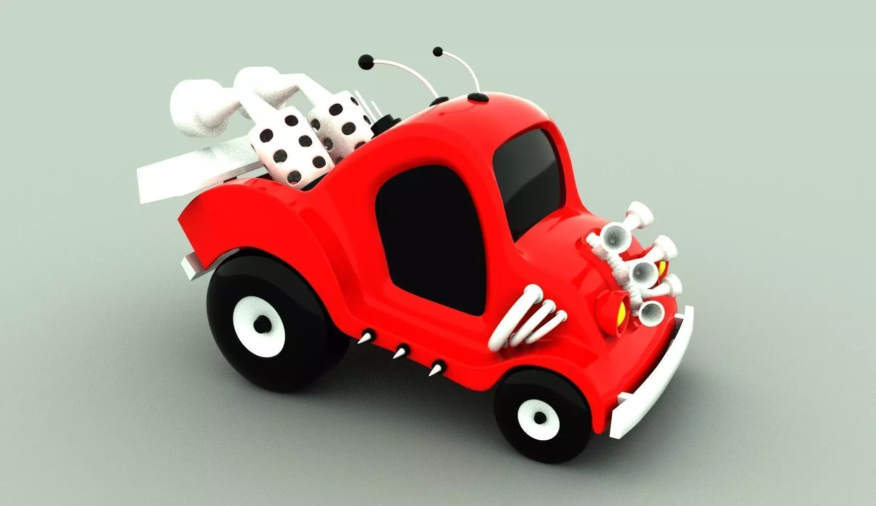 Race Car Free low-poly 3D model_0