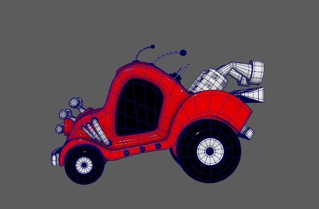 Race Car Free low-poly 3D model_6