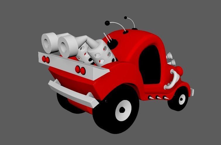 Race Car Free low-poly 3D model_3