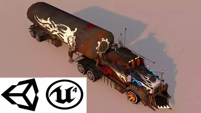 Battle Truck Low-poly 3D model