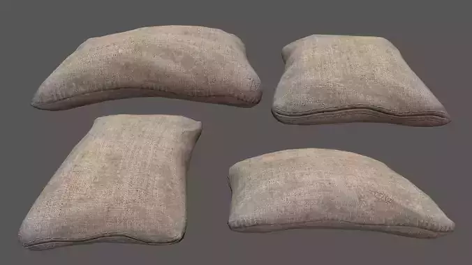 sandbag 1 pile of sacks Low-poly 3D model