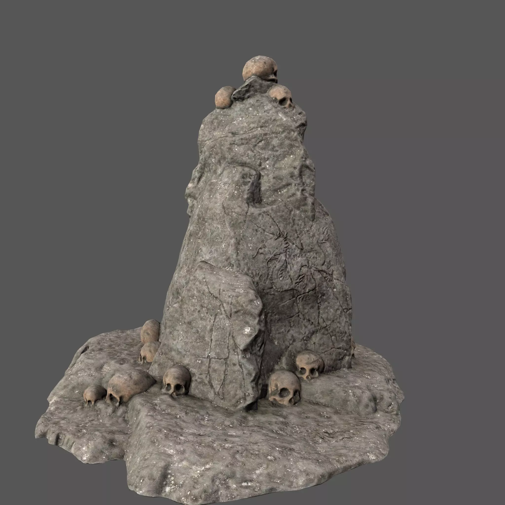skull rock Low-poly 3D model_0