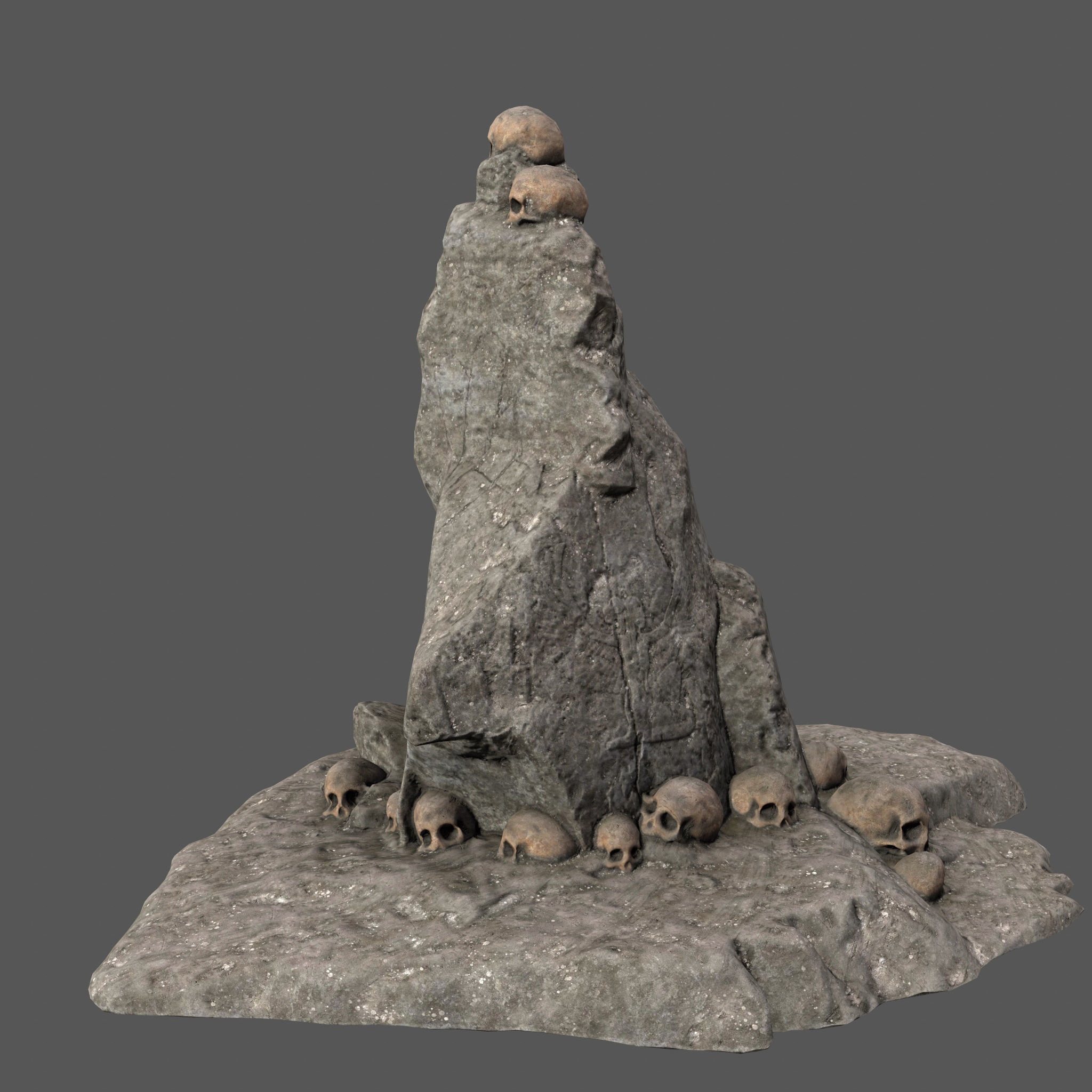 skull rock Low-poly 3D model_5