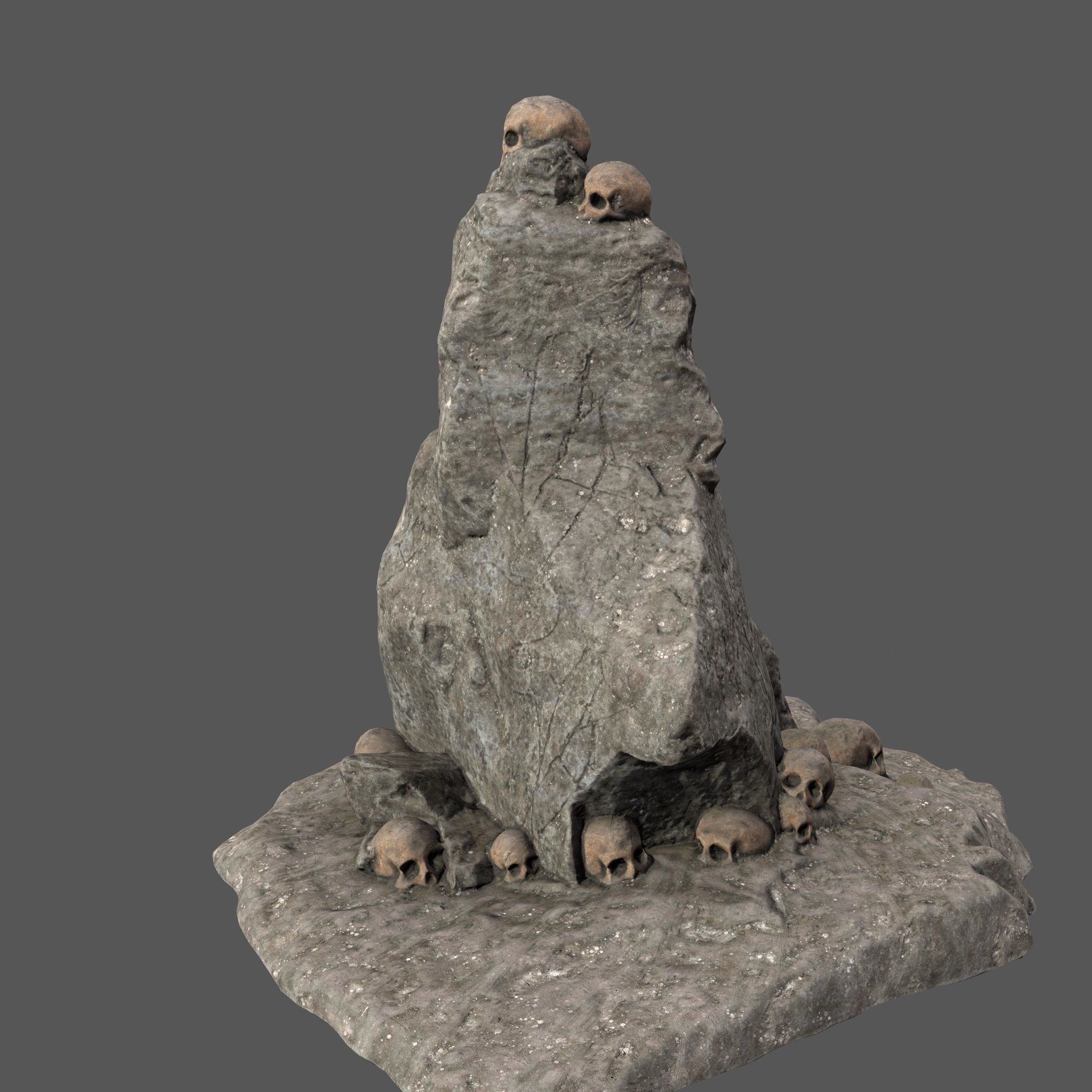 skull rock Low-poly 3D model_2