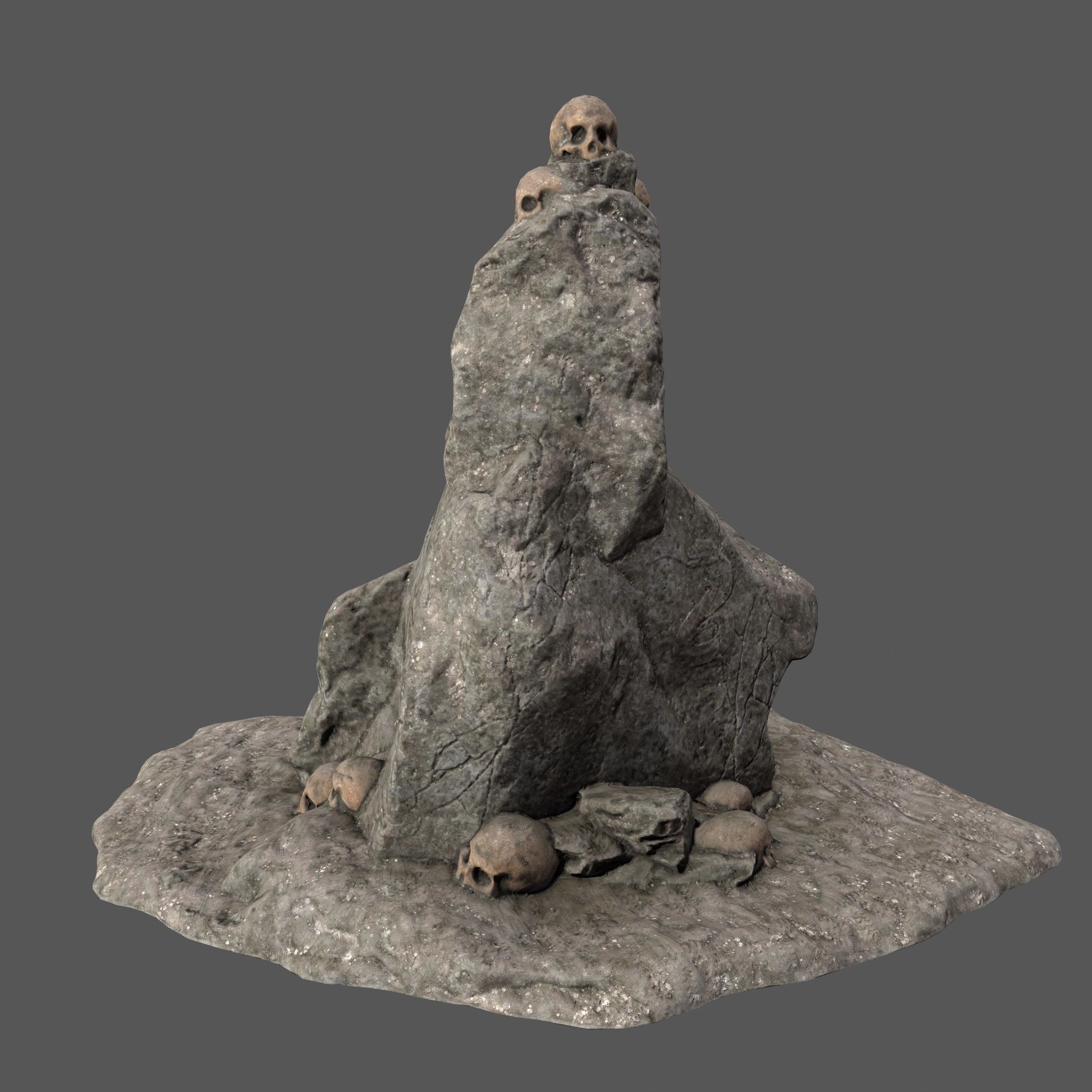 skull rock Low-poly 3D model_1
