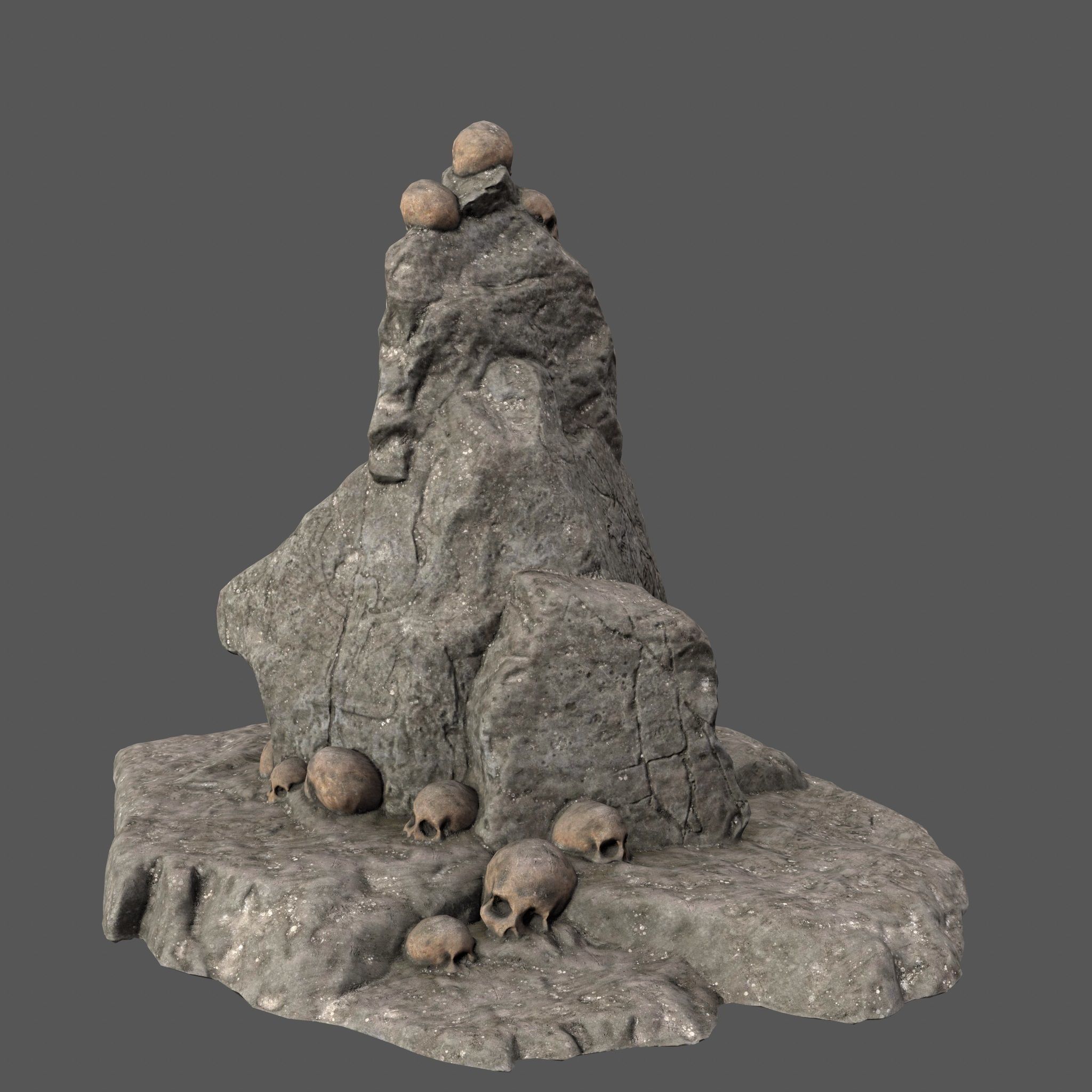 skull rock Low-poly 3D model_6