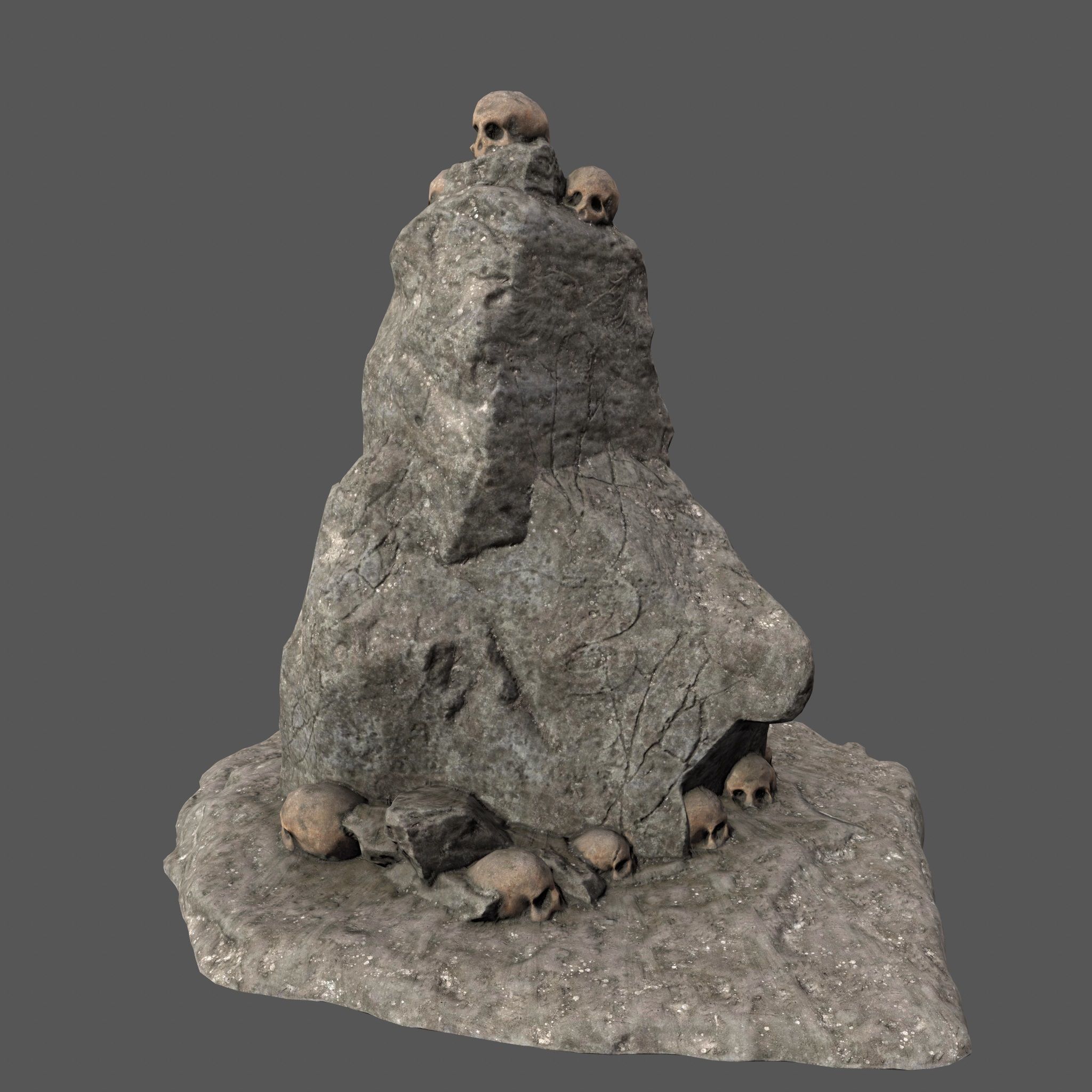 skull rock Low-poly 3D model_4