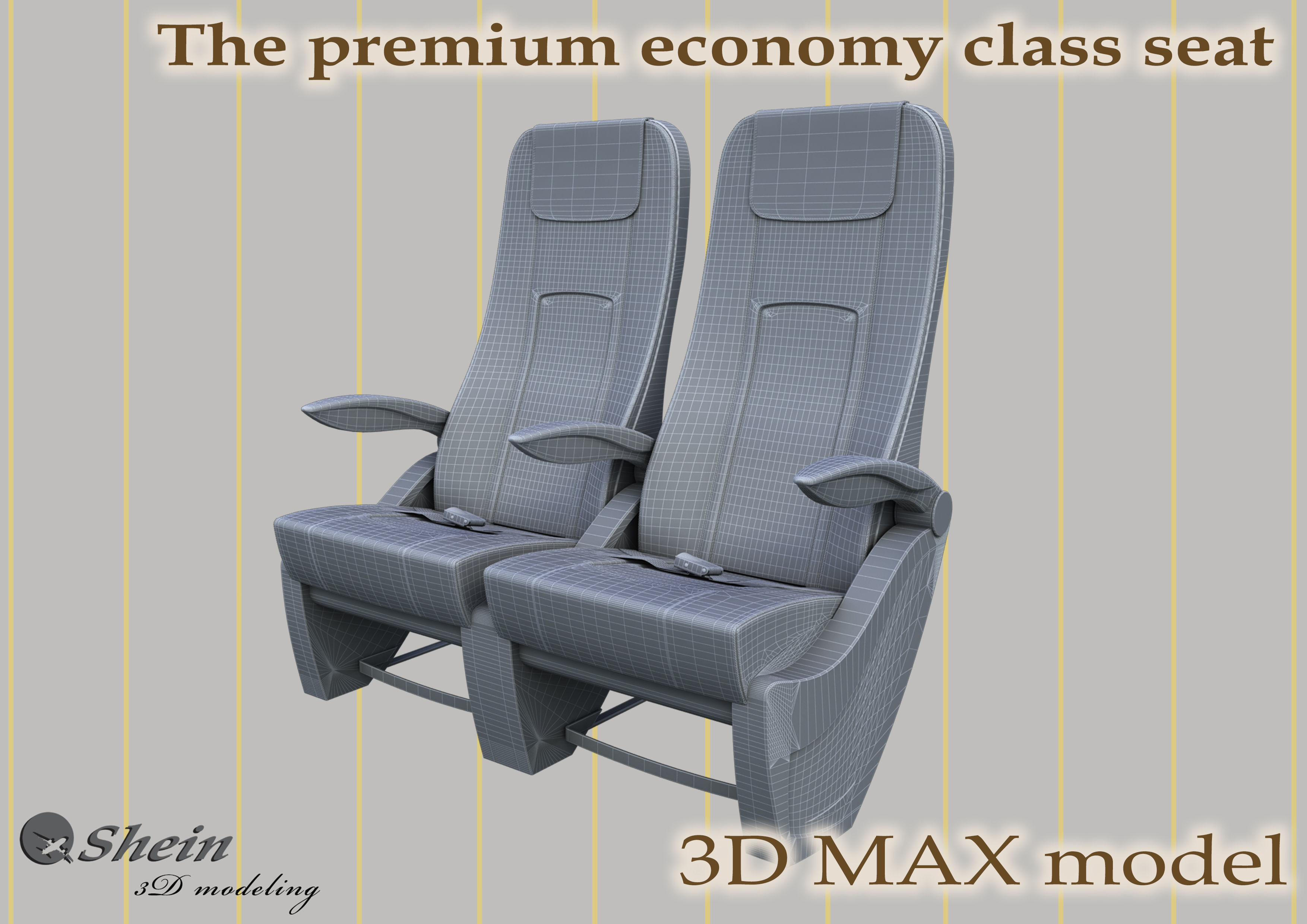The premium economy class seat with stitches