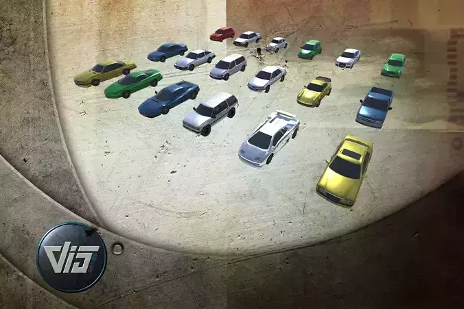 Car collection two cars in environment