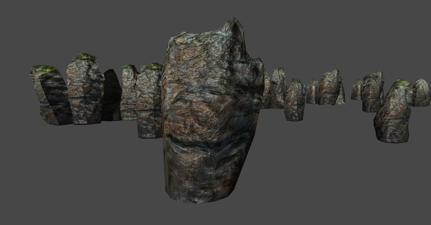 Mobile Rocks collection Low-poly 3D model_1