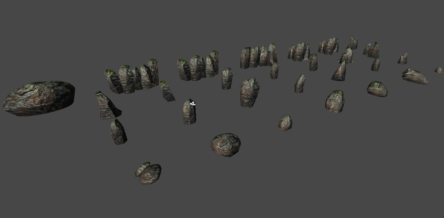 Mobile Rocks collection Low-poly 3D model_2