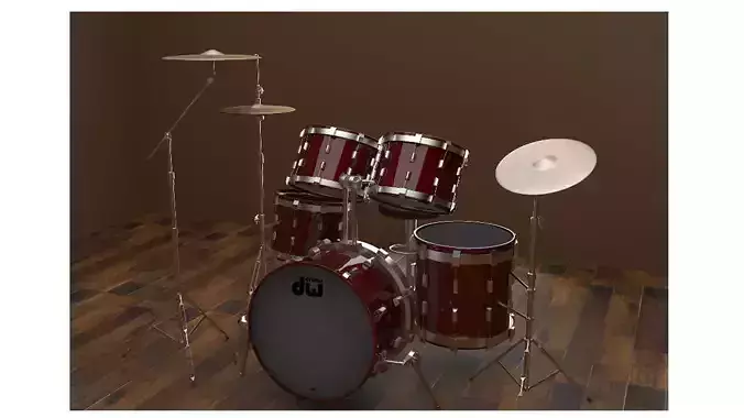 detailed drumset