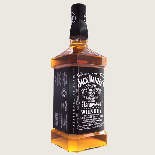 Jack Daniels Bottle Low-poly 3D model