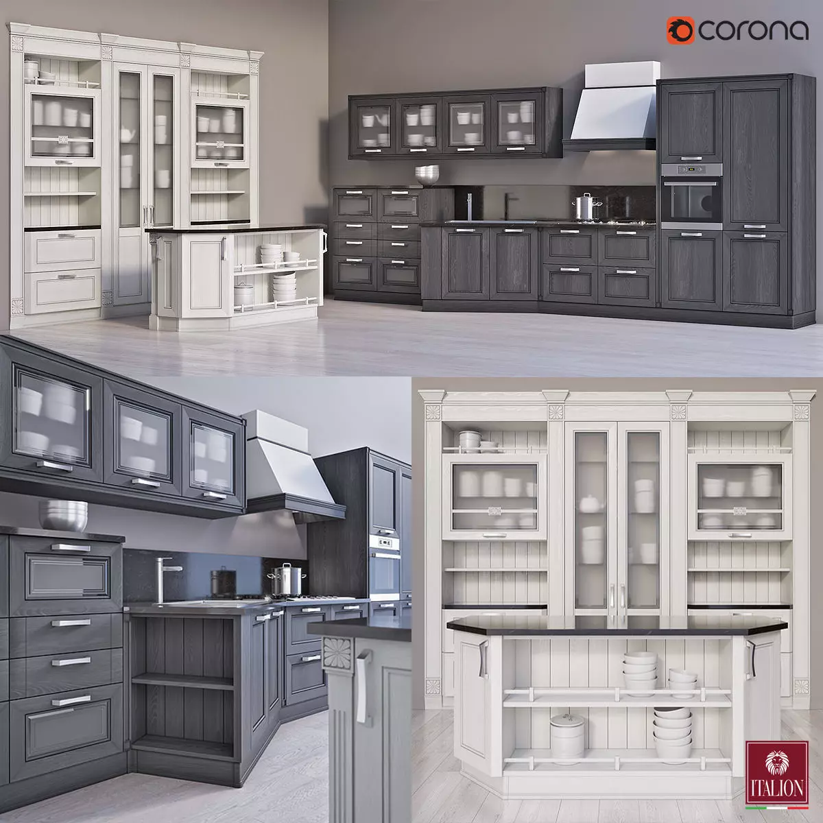 Kitchen model furniture 3D model_0
