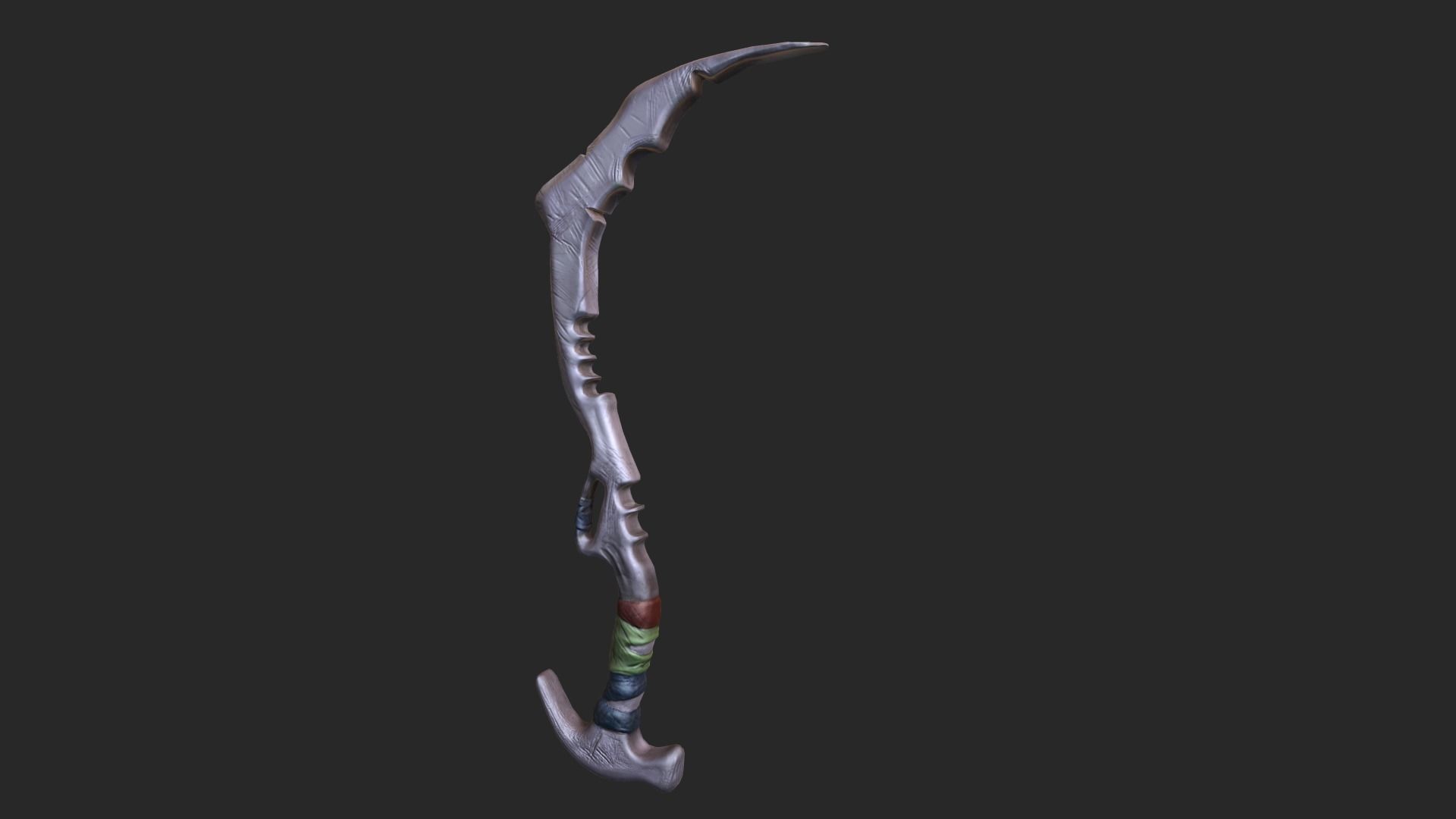 Machete Mid Poly Low-poly 3D model_8