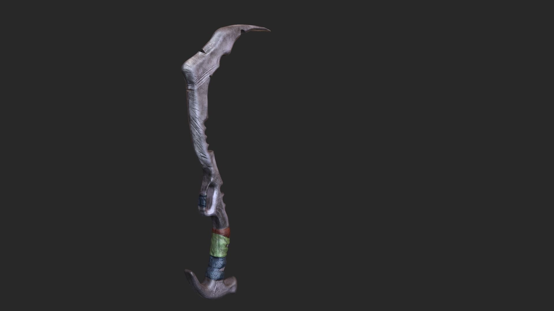 Machete Mid Poly Low-poly 3D model_1