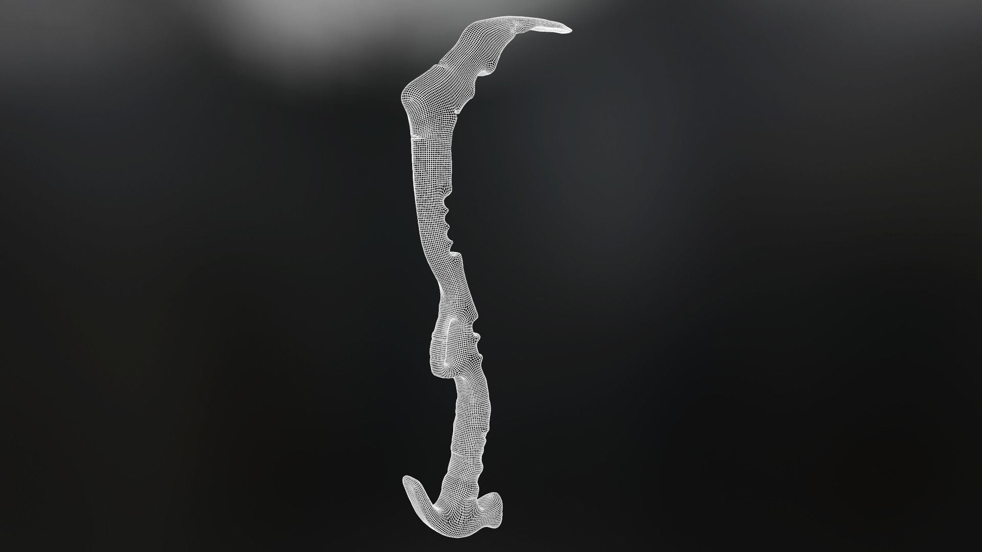 Machete Mid Poly Low-poly 3D model_14