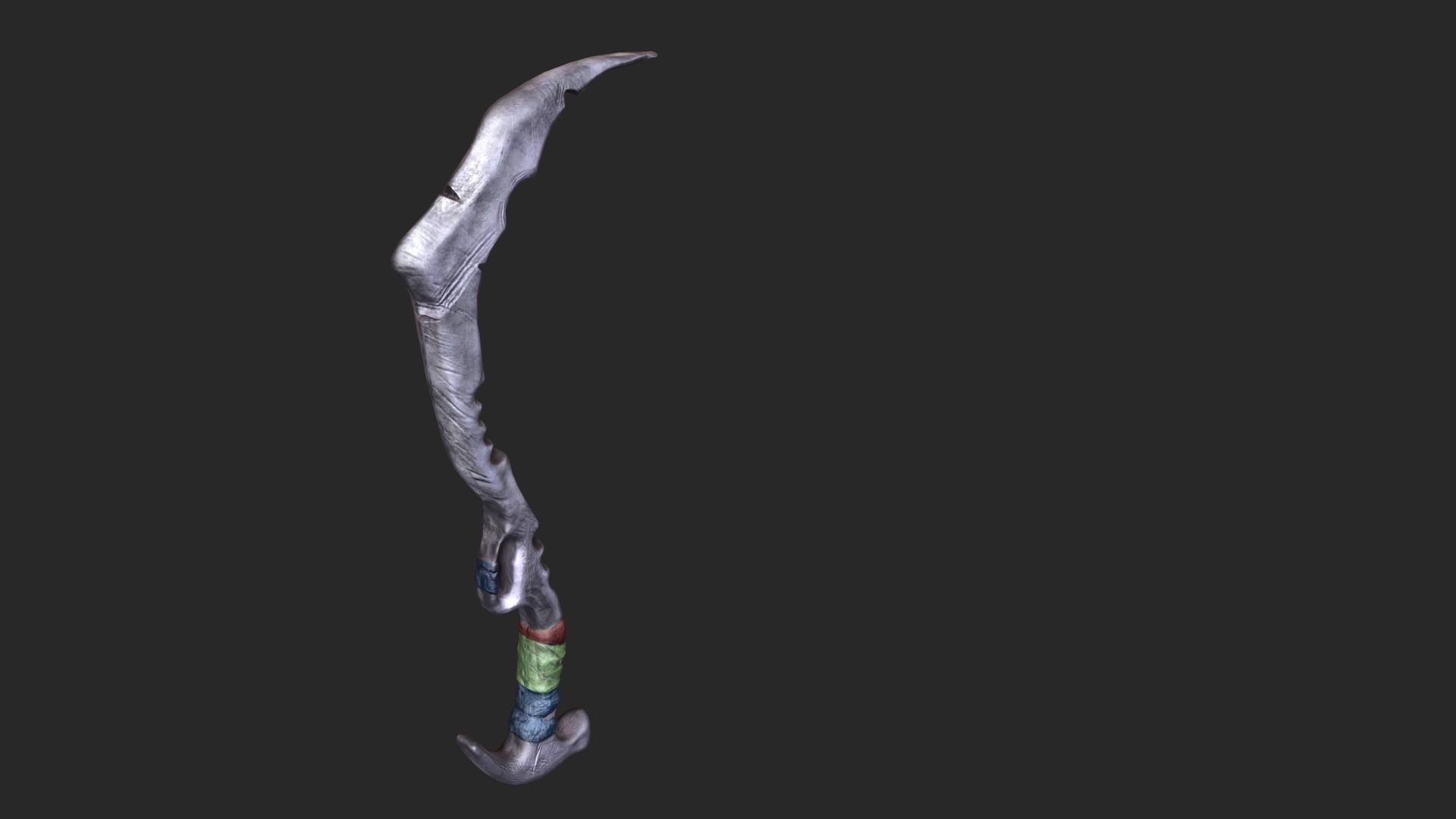 Machete Mid Poly Low-poly 3D model_4