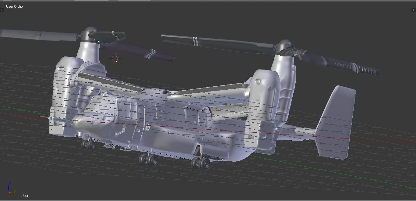 V22 OSPREY Helicopter 3D model_2