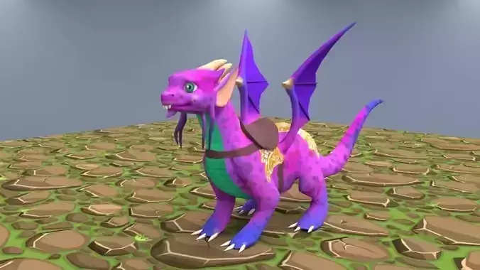 Stylized dragon for games