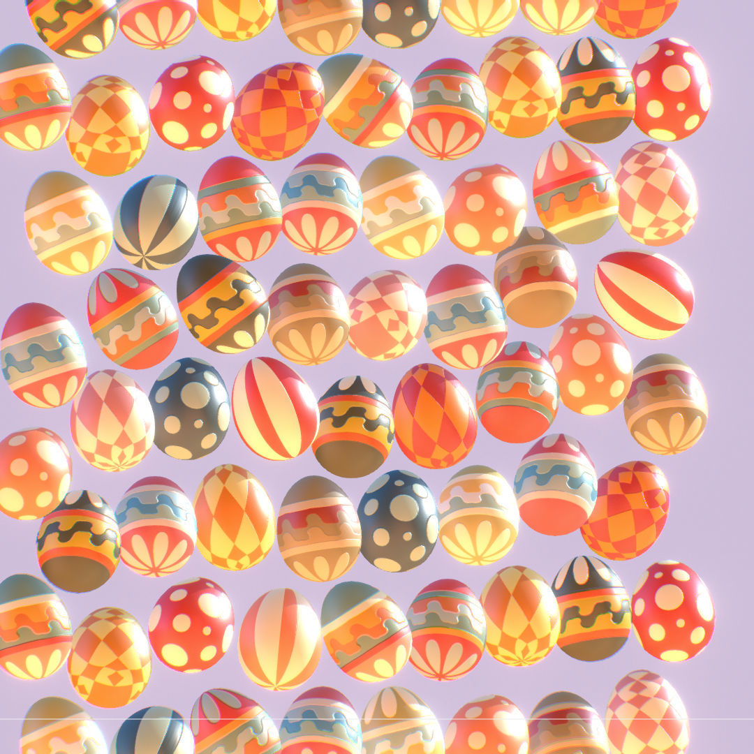  Easter Ornamental Eggs Subdivision Animated 3D model_14