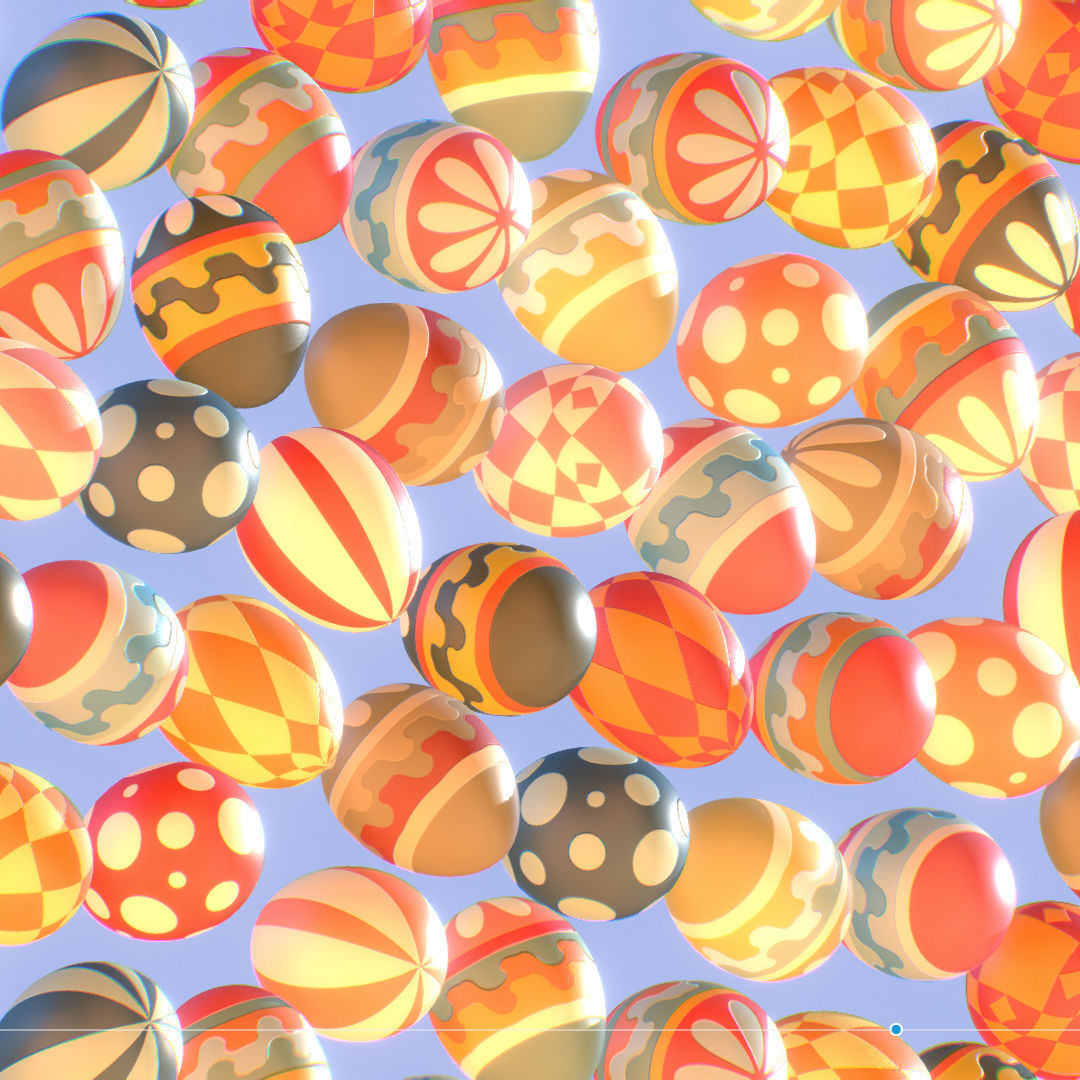  Easter Ornamental Eggs Subdivision Animated 3D model_11