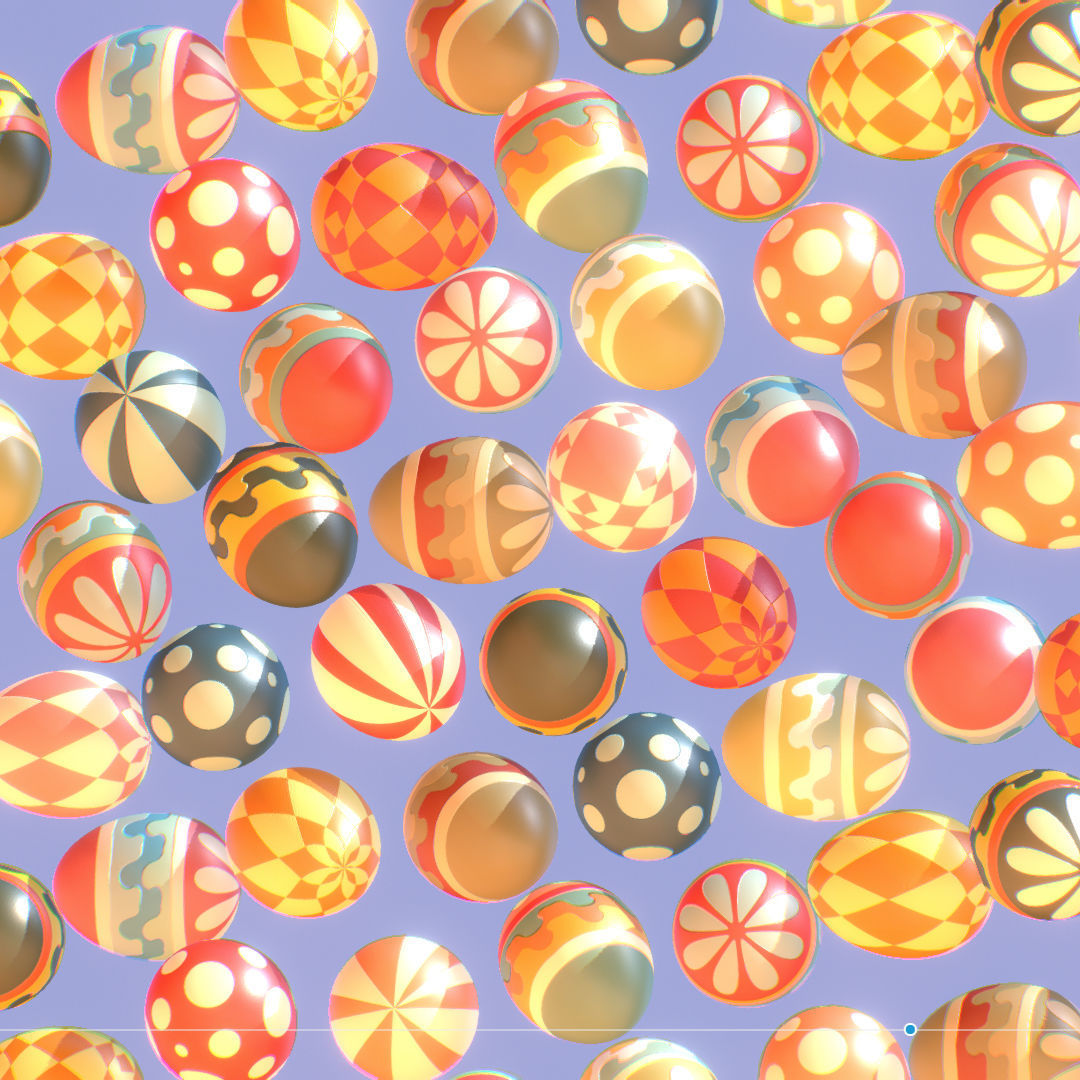  Easter Ornamental Eggs Subdivision Animated 3D model_16