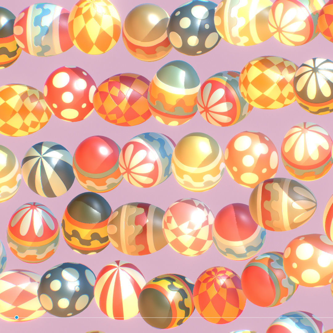  Easter Ornamental Eggs Subdivision Animated 3D model_10