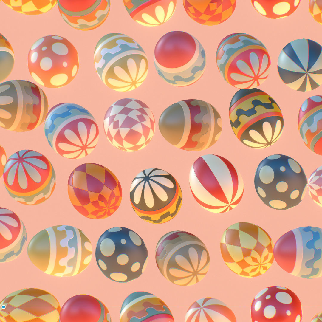  Easter Ornamental Eggs Subdivision Animated 3D model_3