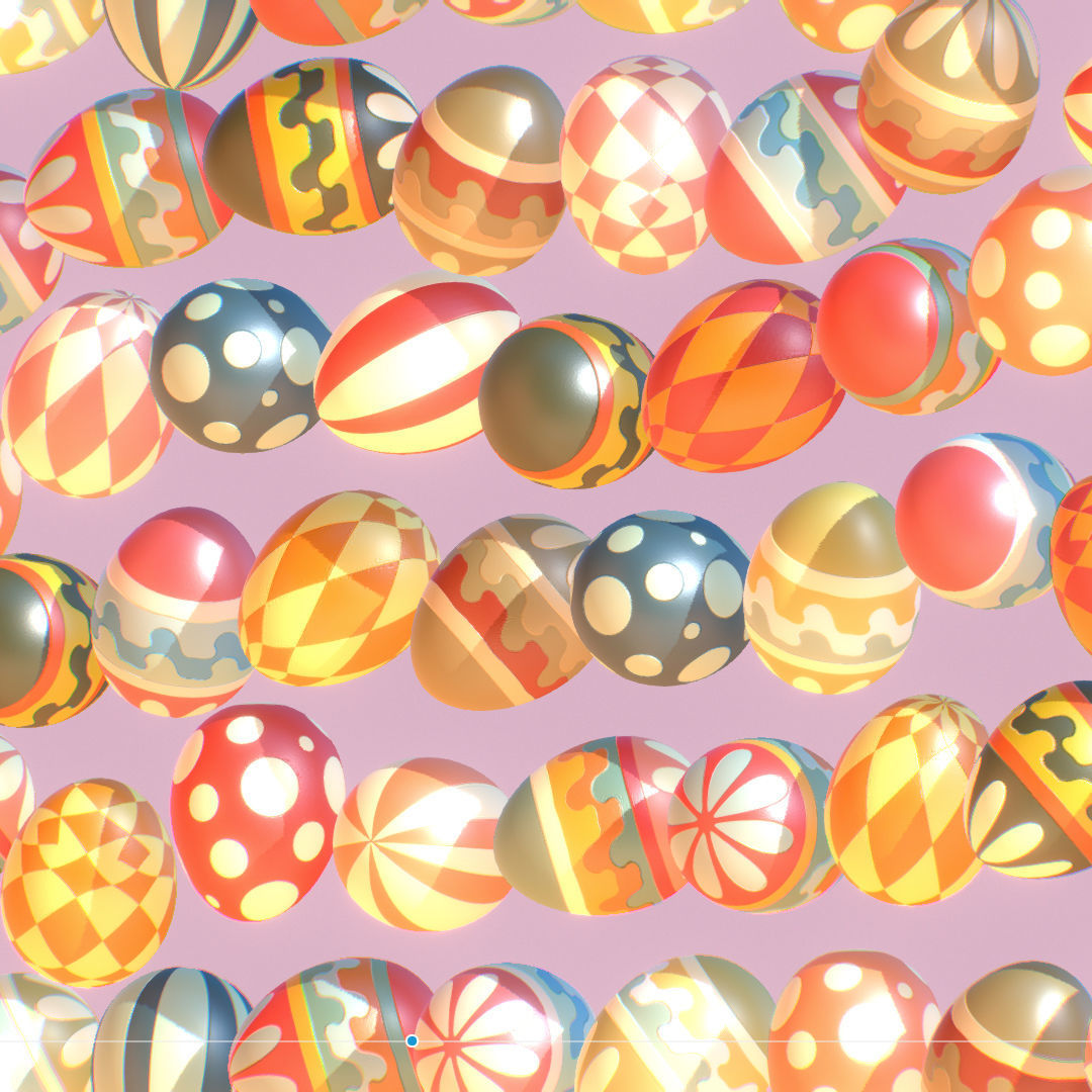  Easter Ornamental Eggs Subdivision Animated 3D model_8