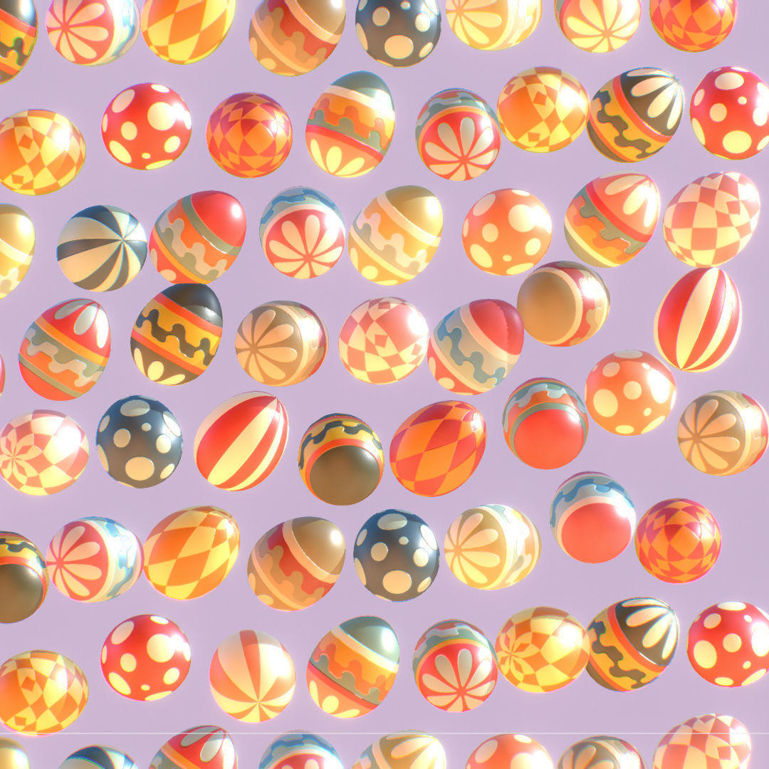  Easter Ornamental Eggs Subdivision Animated 3D model_13