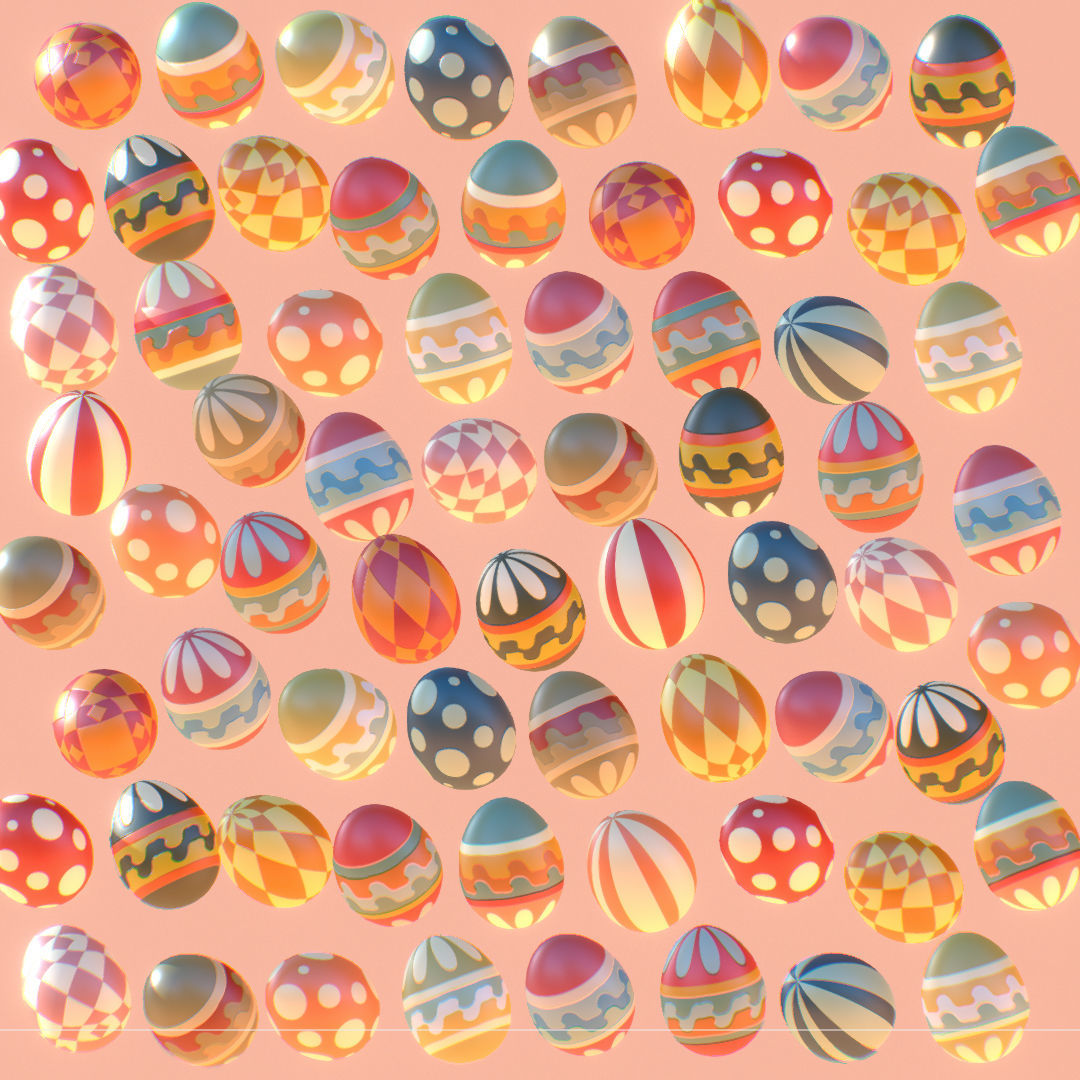  Easter Ornamental Eggs Subdivision Animated 3D model_12