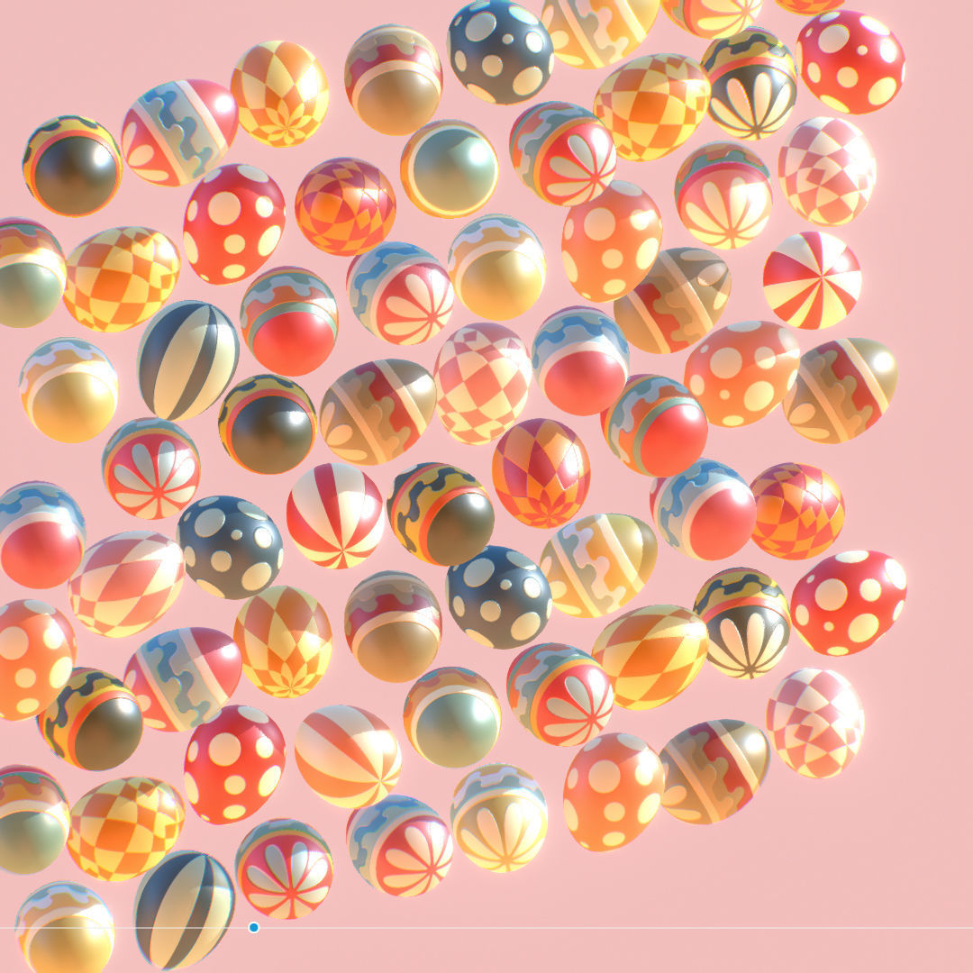  Easter Ornamental Eggs Subdivision Animated 3D model_15