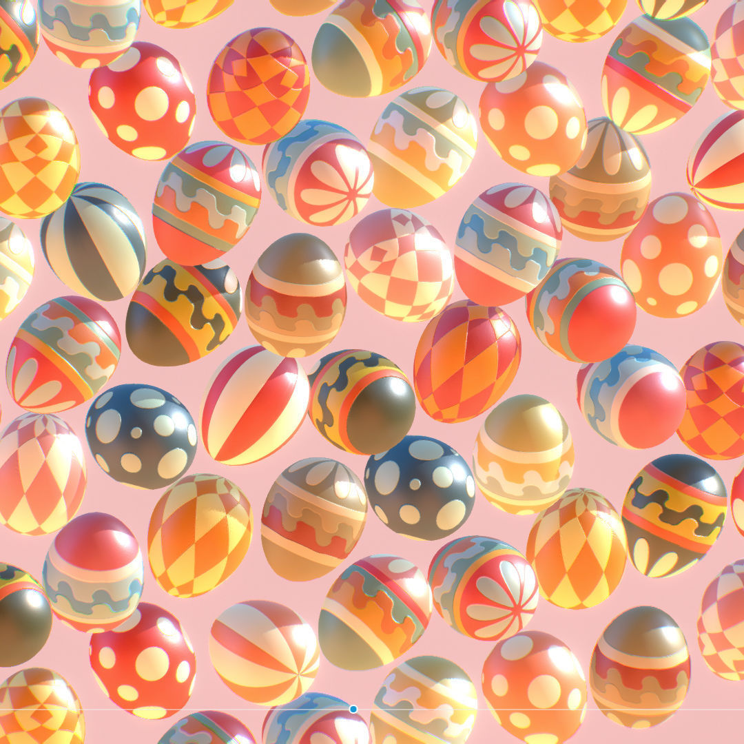  Easter Ornamental Eggs Subdivision Animated 3D model_17