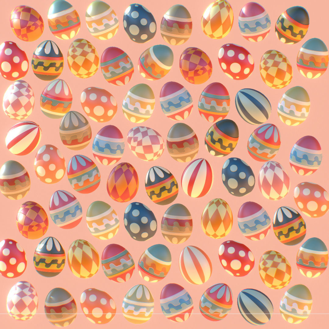  Easter Ornamental Eggs Subdivision Animated 3D model_2