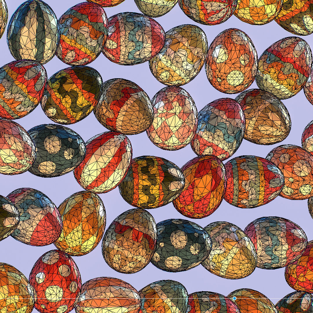 Easter Ornamental Eggs Low Poly Art Animated 3D model_18