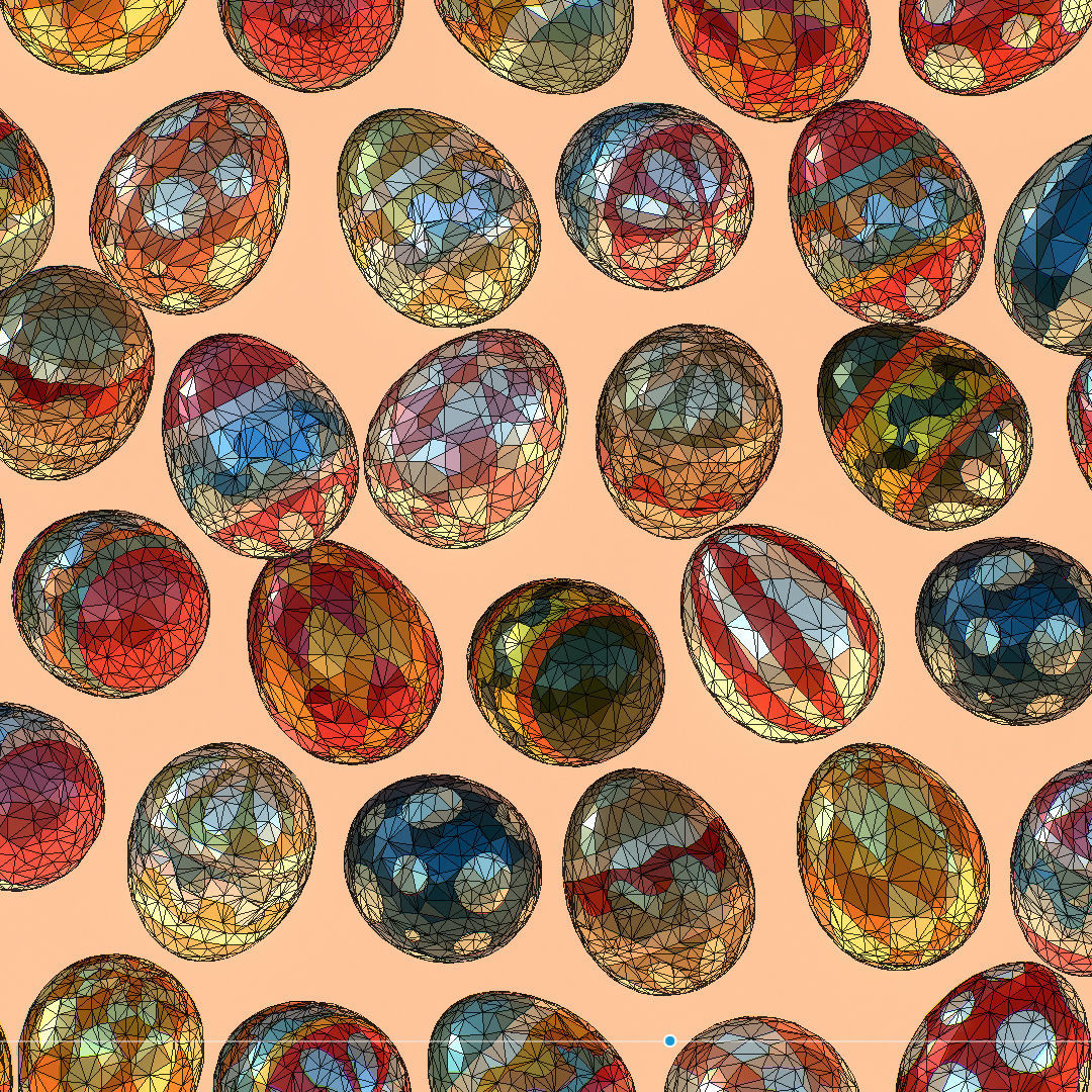 Easter Ornamental Eggs Low Poly Art Animated 3D model_19